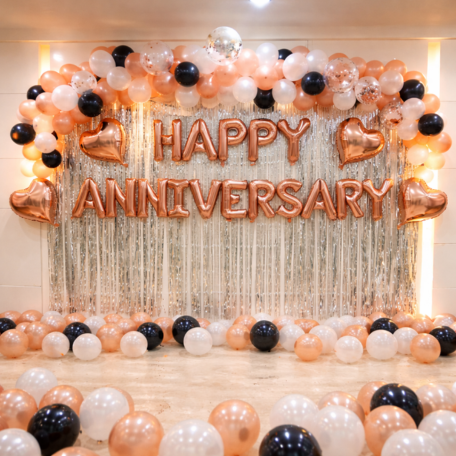 Elegant Rose Gold Anniversary Decoration
