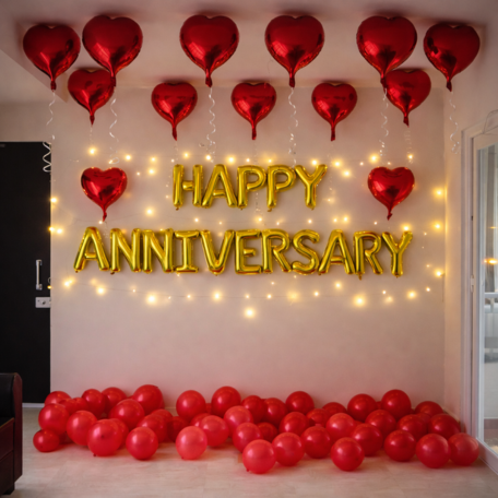 Golden Hearts Ceiling Romance Anniversary Decoration