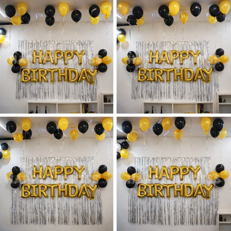 Monochrome Gold Birthday Setup