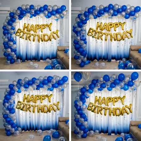 Silver Spark Blue Birthday Decoration