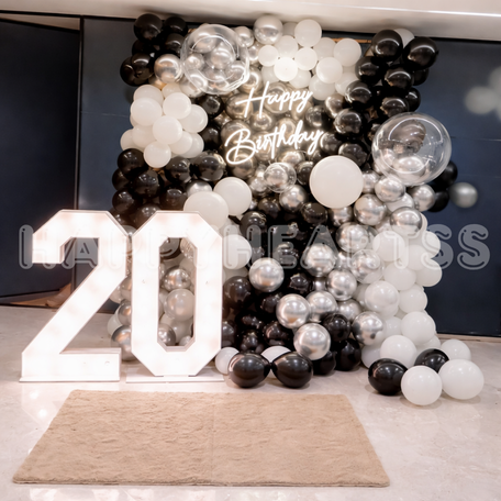 Silver Glow Birthday Setup